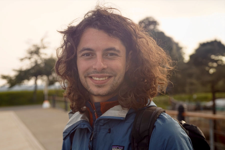 Fabian im Surfcamp in Frankreich