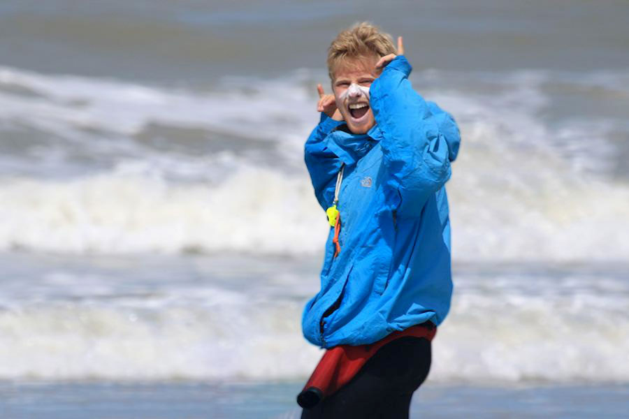 Kalle im Surfcamp in Frankreich